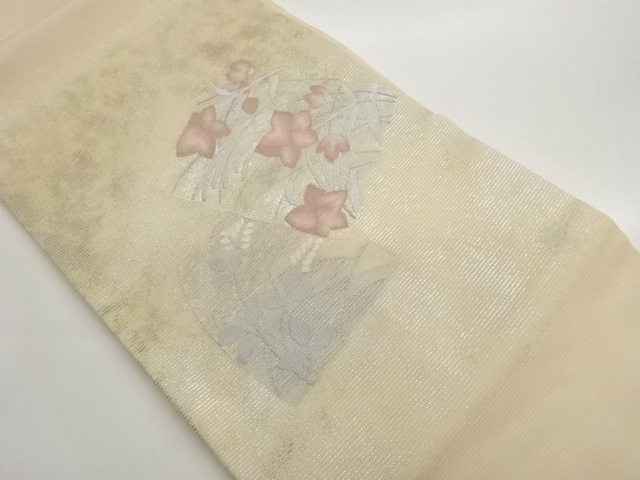 JAPANESE NAGOYA OBI FOR SUMMER / WOVEN FLOWER